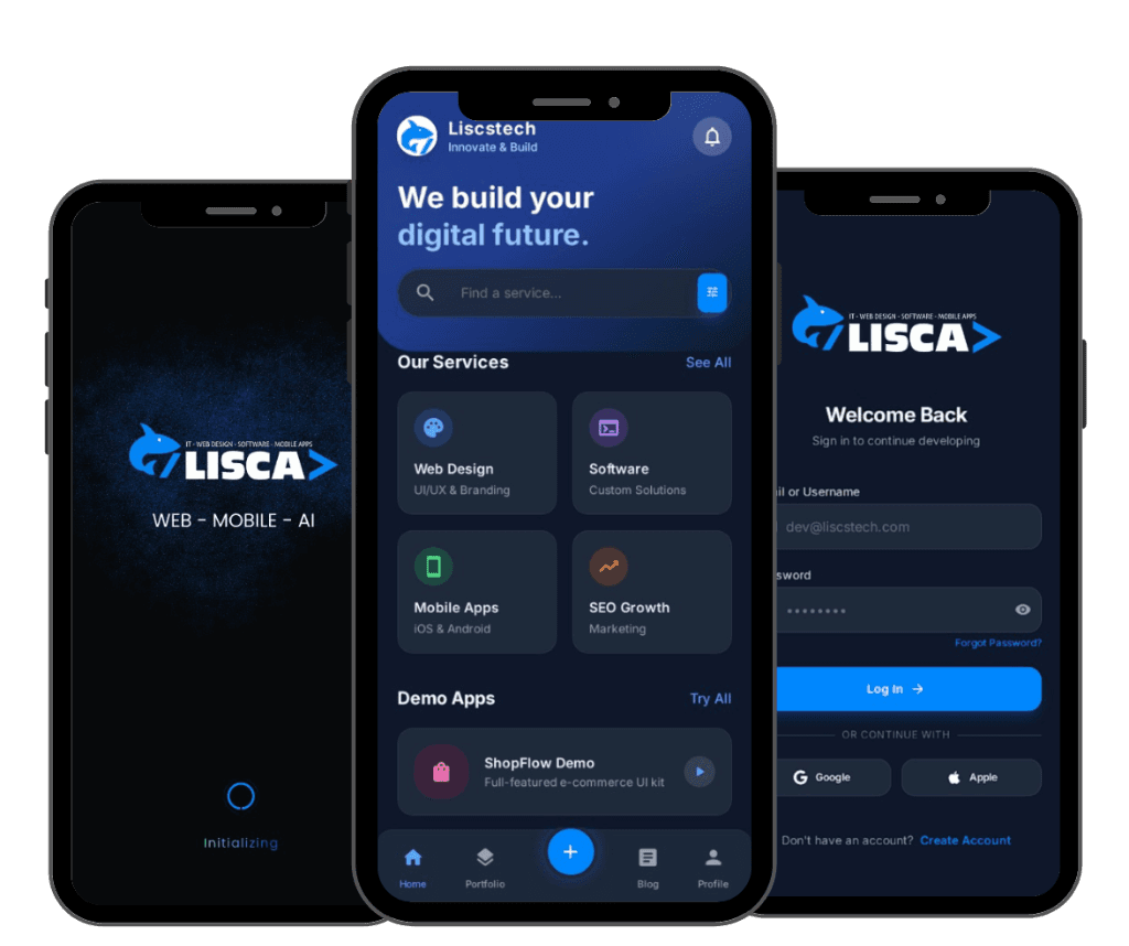 LiscaTech App Mockup